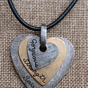 Collier Chico's Avec Cristaux Saphir Bleu - Métal Gris Gunmetal, Longueur 42-46 Pouces, Occasion